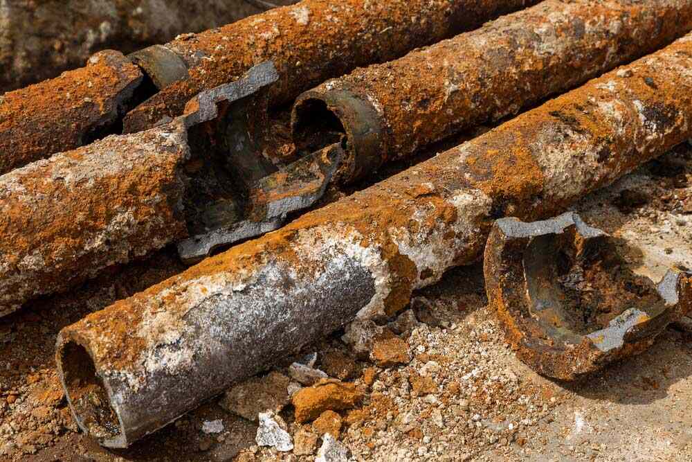 a heavily corroded pipe